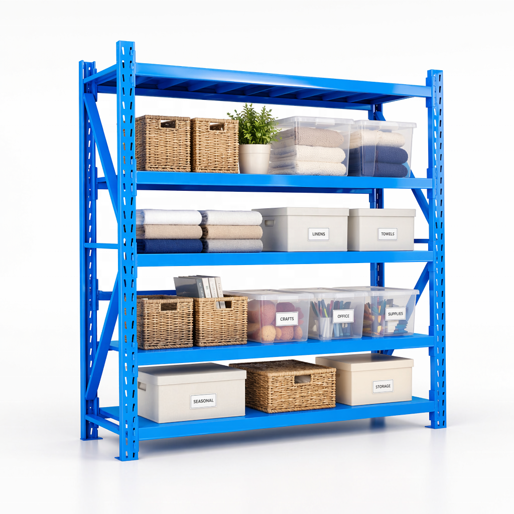 Heavy Duty Boltless Steel Shelving Units for Industrial Warehouse Storage Rack Systems