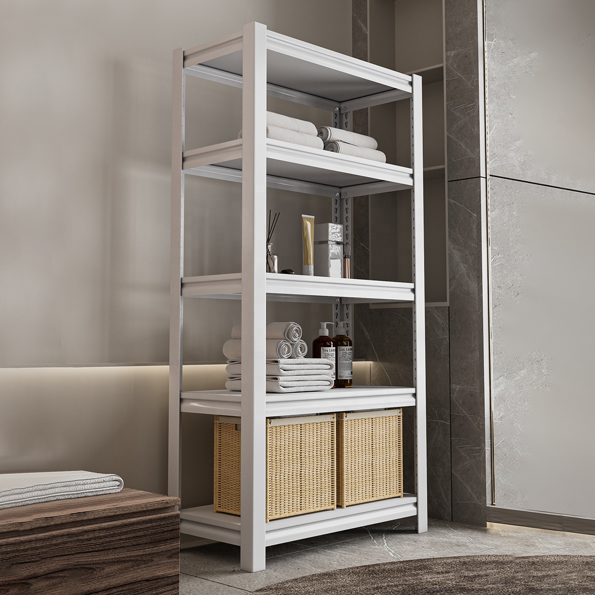 5 Layers 120KG Boltless Carbon Steel Shelving Storage Holders Racks Garage Shelves Metal Warehouse Shelf