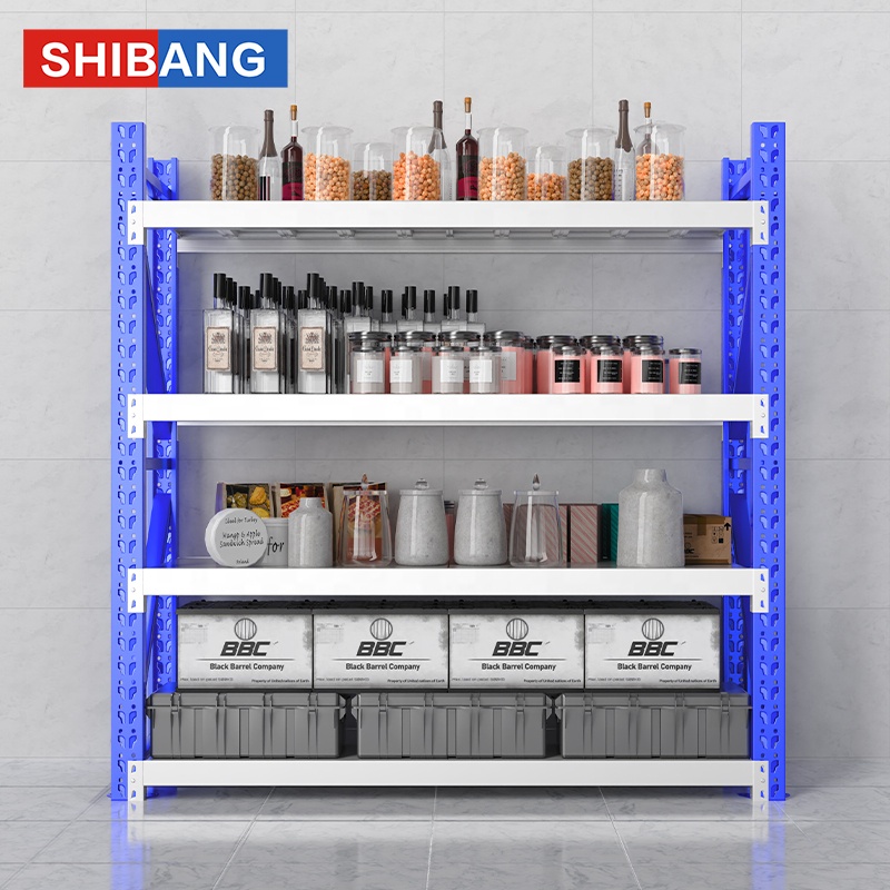 Boltless Adjustable Heavy Duty Load-Bearing 300kg/Layer Steel Racks Warehouse Industrial Stack Storage Racking Shelving System