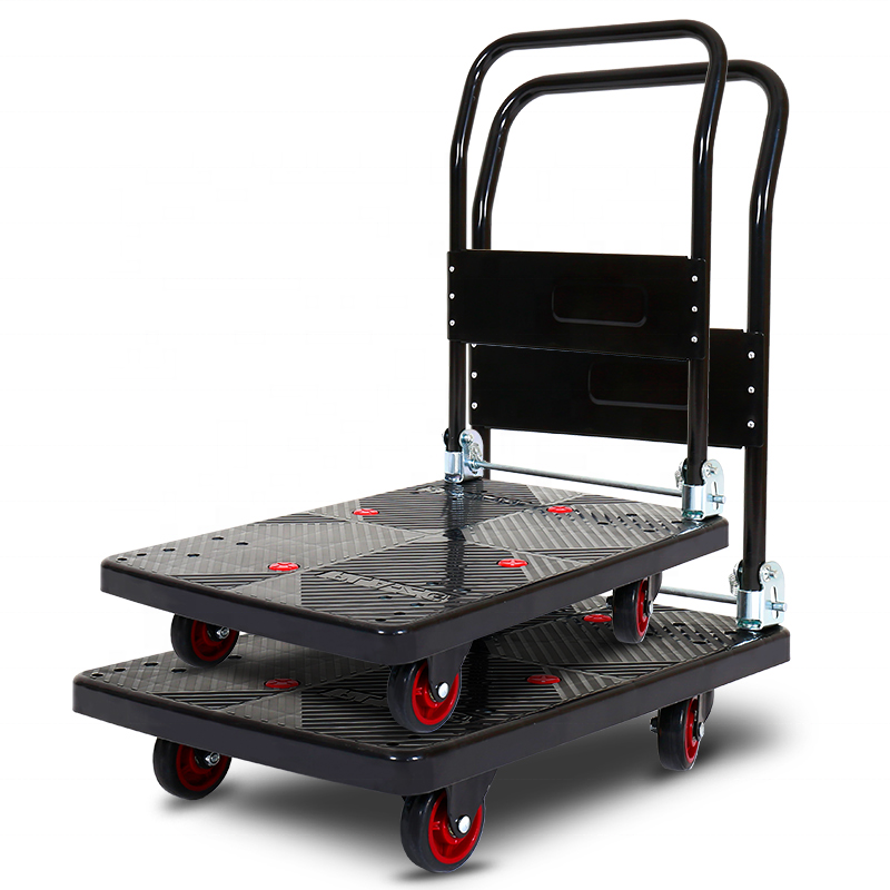Heavy Duty Push Cart Hand Trolley Warehouse Moving Platform Truck 4 Wheel Dolly