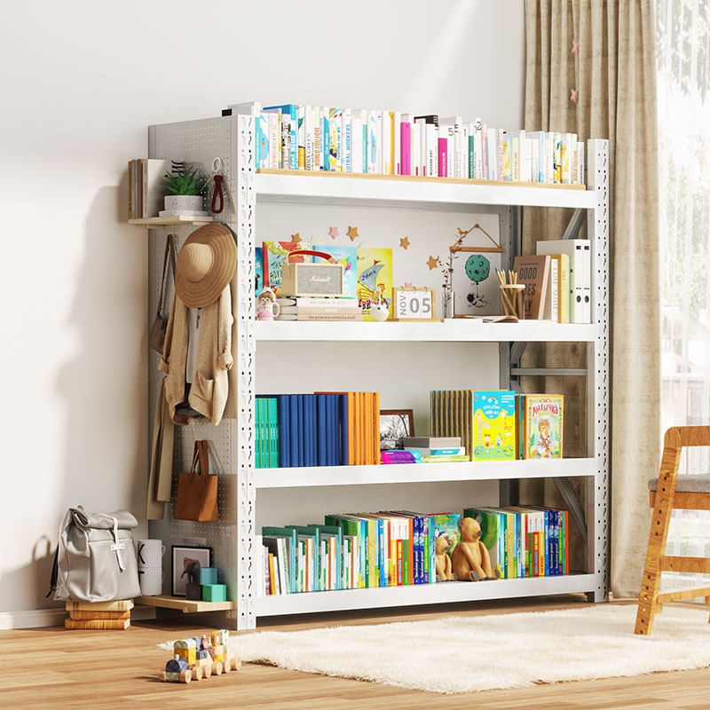 Boltless Cold Rolled Steel Multi-Level Warehouse Racks with Perforated Board Powder Coated Shelves for Home Garage