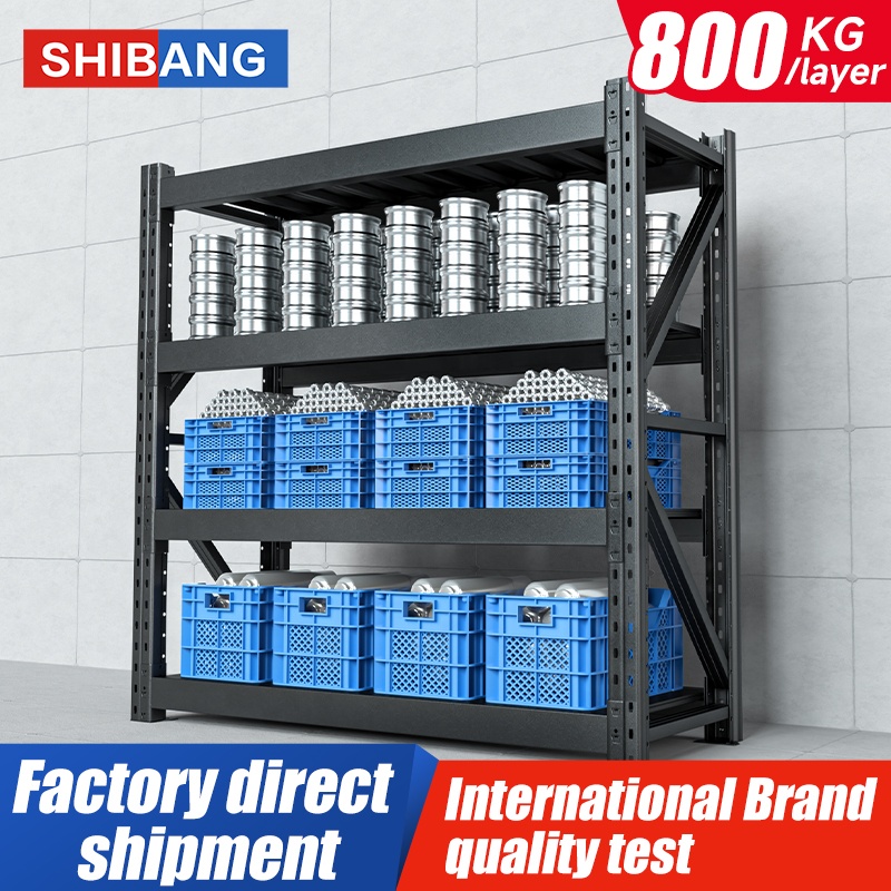 Factory Customized Thickening 800KG Load Stacking Shelves Storage Industrial Boltless Warehouse Heavy Duty Metal Rack