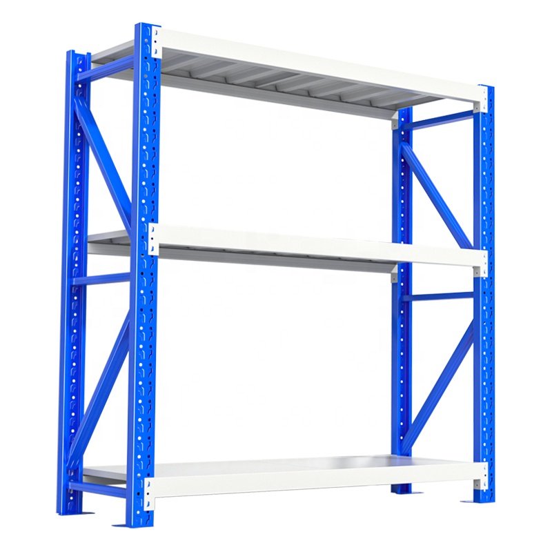 Custom Heavy Duty Shelving 300 Kg Layer Garage Black White 3 Tier Warehouse Storage Metal Stacking Shelf Rack Unit for Warehouse