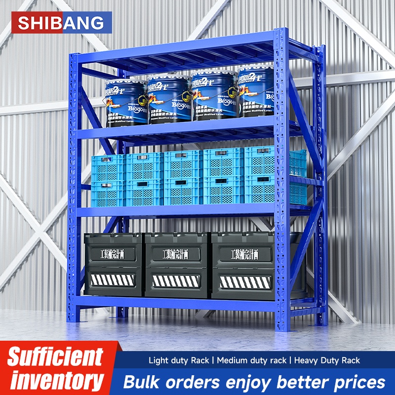 Light Duty Metal Storage Rack Node Floor Type Fall-Free Design for Warehouse Home Storage