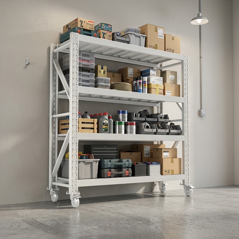 Rack Warehouse Storage Medium Duty 300kg Long Span Racking System Storage Shelving Metal Heavy Shelf Wheel Storage Rack