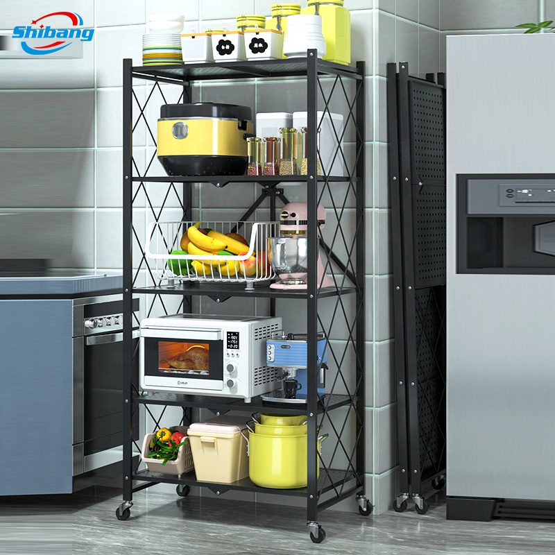 Factory Direct High Quality Heavy Duty Home Kitchen Shelving Unit Black White Painting Metal Steel Bathroom Storage Racks
