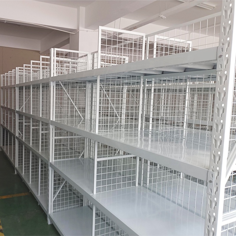 Logistics Industry Multi-Level Steel Shelving Boltless Rivet Design Corrosion Protection Surface Separator Mesh Rack