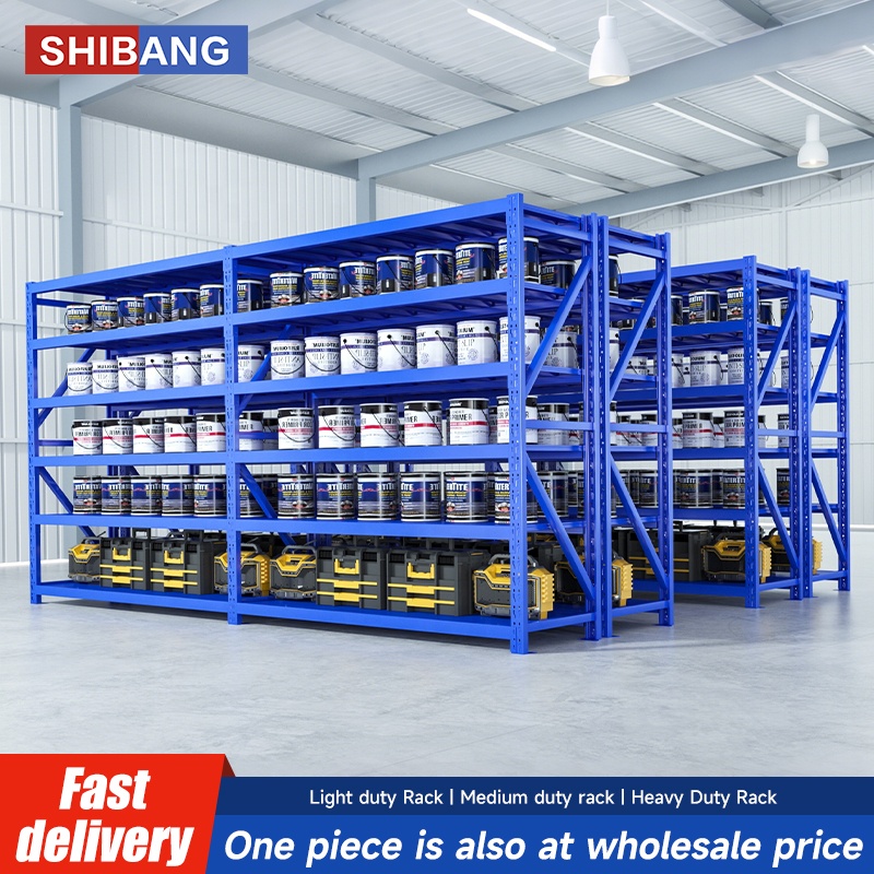 Light Duty Metal Storage Rack Node Floor Type Fall-Free Design for Warehouse Home Storage