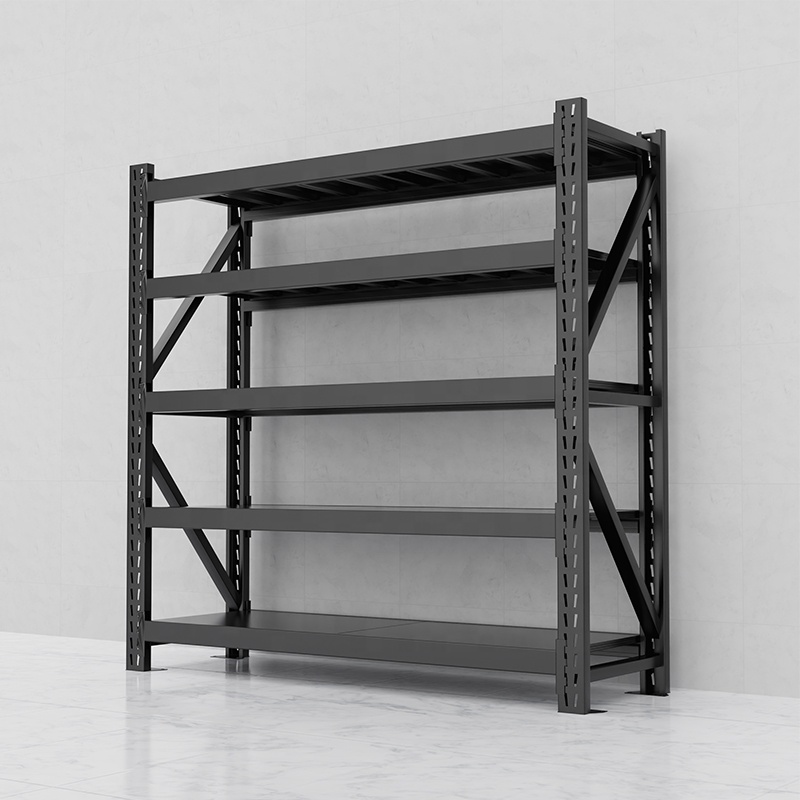 Mutil Tier Custom Heavy Duty Shelving 600Kg/Layer Garage Black Warehouse Storage Metal Shelving Unit Stacking Rack