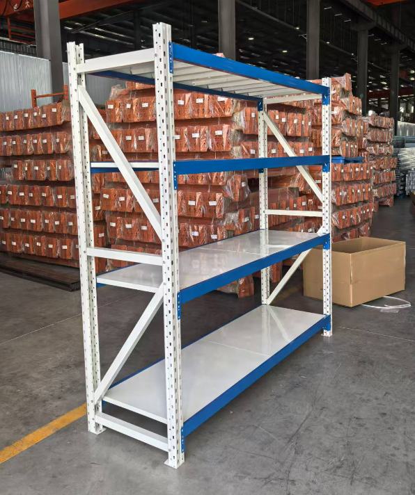 18 Years Factory Custom 100KG Load Shelving 4 Tier Industrial Selective Warehouse Metal Rack Storage Shelf