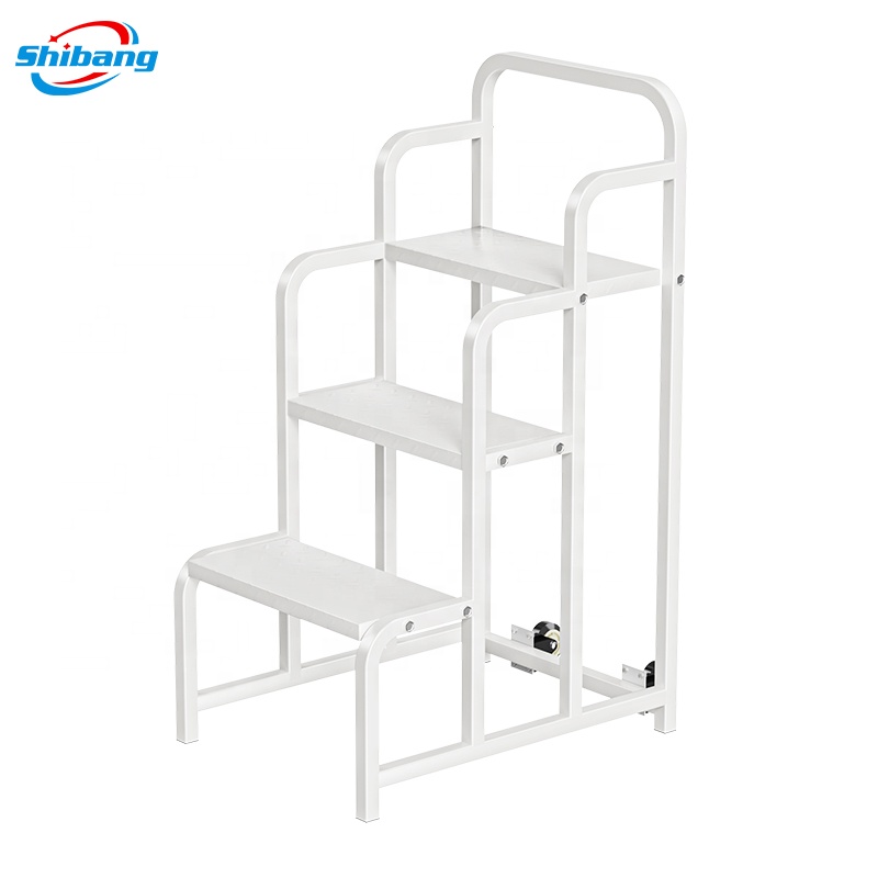 Mobile Multi-functional Step Ladder with Working Platform Industrial Walkway Stair Steel Ladder