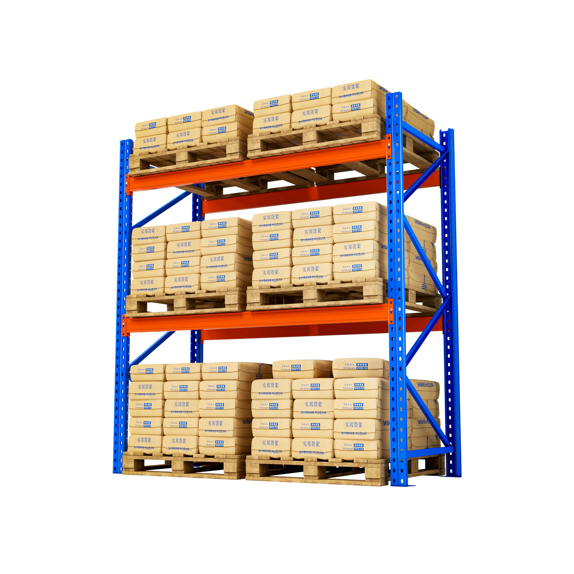Shibang Heavy Duty Metal Pallet Storage Racking 1000kg/2000kg/3000kg Per Layer Industrial Pallet Shelving Rack
