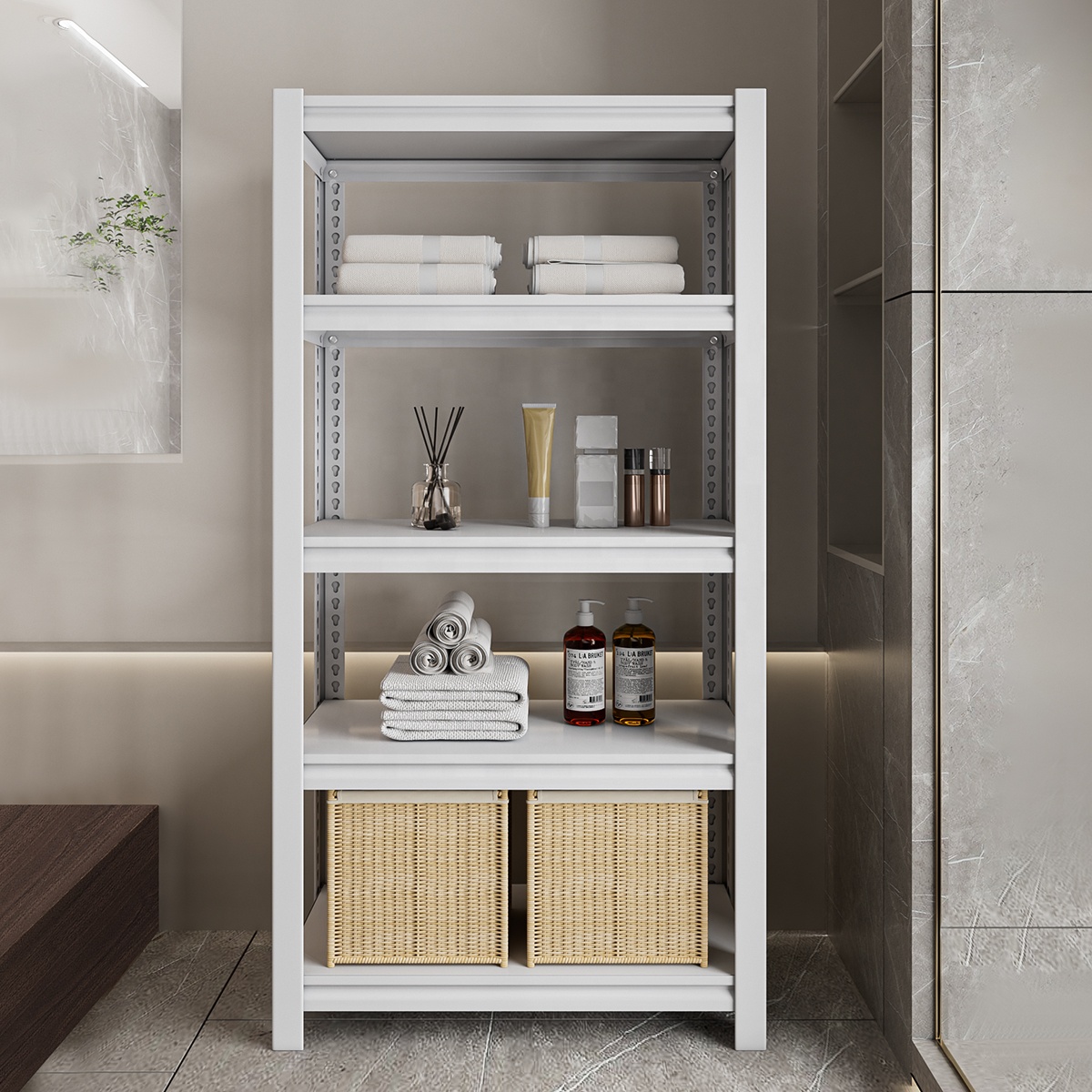 5 Layers 120KG Boltless Carbon Steel Shelving Storage Holders Racks Garage Shelves Metal Warehouse Shelf