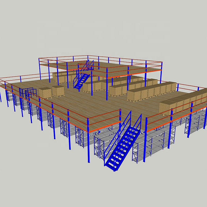 Heavy Duty Steel Structure Mezzanine Floor System Supported Mezzanine Platform Multi-level Warehouse Storage Rack System