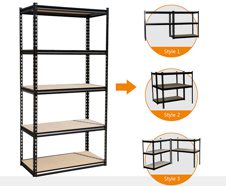 Boltless Metal Frame 5 Layer Warehouse Storage Rack Adjustable Shelf Stacking Racks Home Storage Shelving Garage Shelving