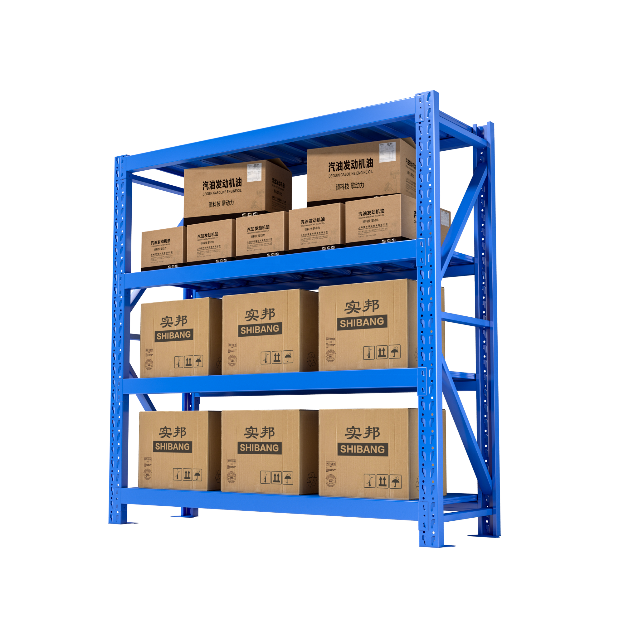 Adjustable 100KG Load Metal Warehouse Storage Rack Plate Shelves for Factory Stacking Steel Racking