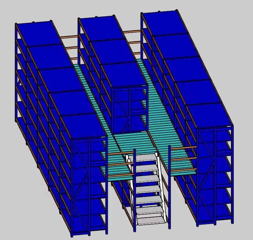 Heavy Duty Steel Structure Mezzanine Floor System Supported Mezzanine Platform Multi-level Warehouse Storage Rack System