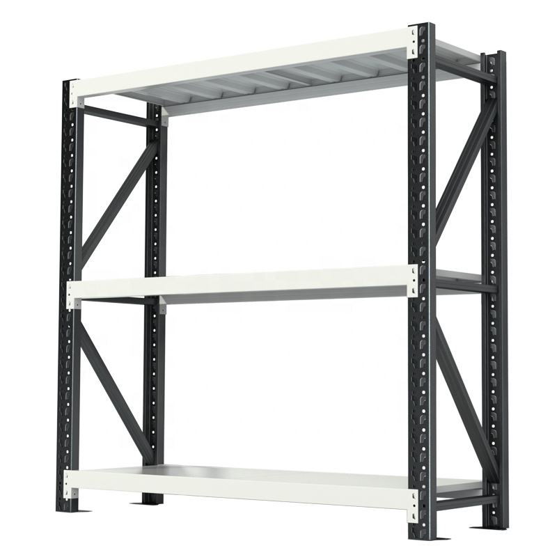 Warehouse Racking System Adjustable 3 Tier Durable Metal Shelves Garage Customizable Industrial Rack