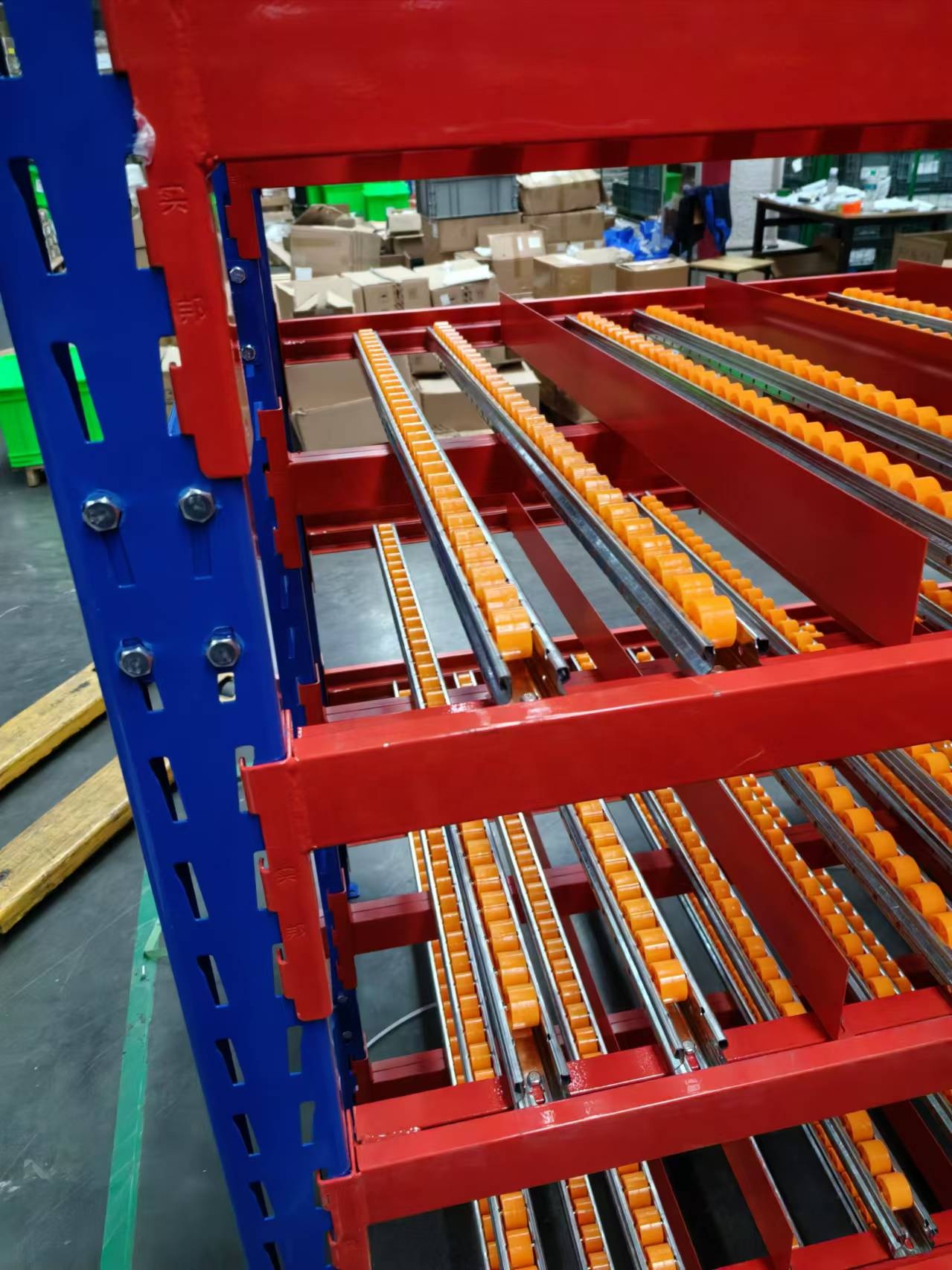 High Quality Cold Rolled Steel Carton Flow Rack System Industrial Heavy Duty Gravity Roller Racking 100kg-1000kg Capacity