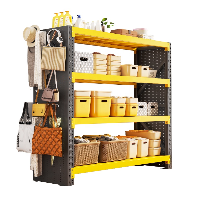 Heavy Duty Rack Pegboard Wall Mount Supermall Display Rack Warehouse Shelf for Home Organization