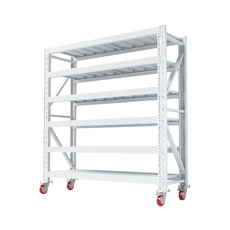 Racking Adjustable Metal Boltless Shelf and Racks Warehouse Storage Medium Duty Metal Wheel Rack Shelf