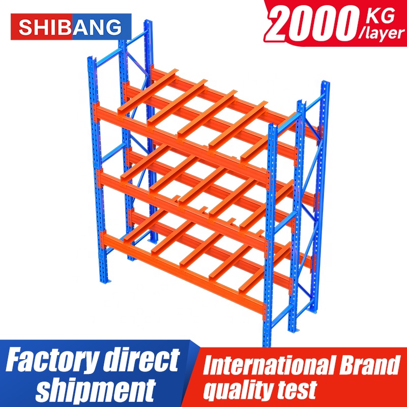 Shibang Heavy Duty Powder Coated Steel Modular Pallet Racking Stacking Shelves System Warehouse Pallet Rack