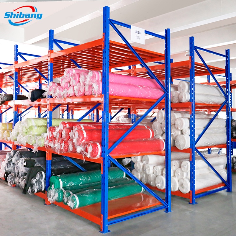 Storage Rack Warehouse Steel Metal Textile Cargo Display Storage Rack Stackable Demountable Storage Rack for Fabric Rolls