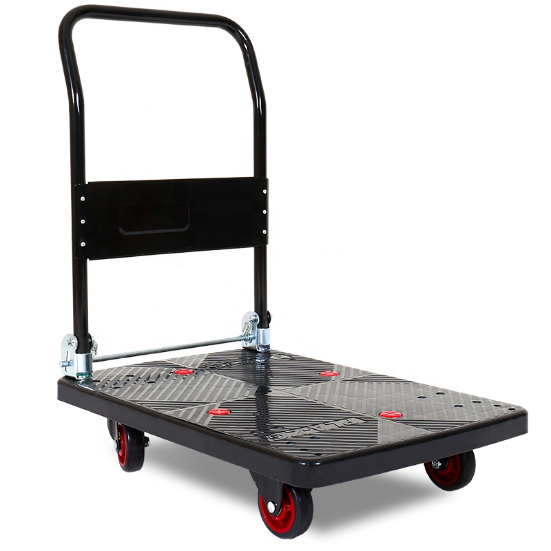 Shibang Plastic Platform Trolley Industrial Mobile Platform Folding Heavy Duty Trolley Cart for Warehouse Hospital