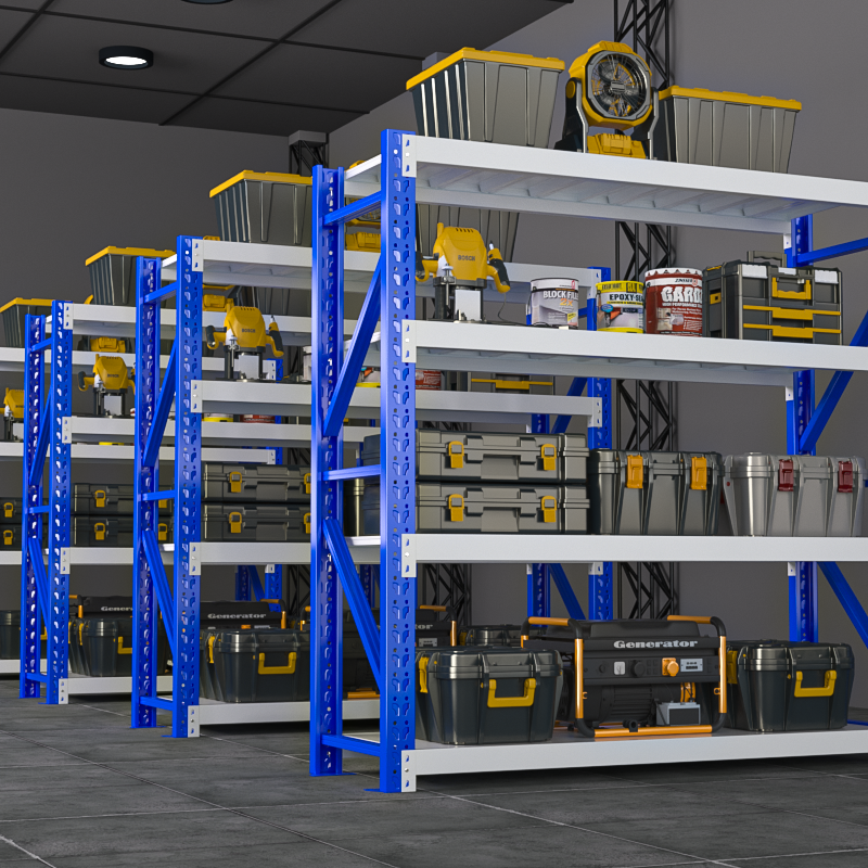 Storage Shelves Units Racking Multi-layer Adjustable Metal Boltless Shelf and Racks Warehouse Storage Medium Duty Metal Rack