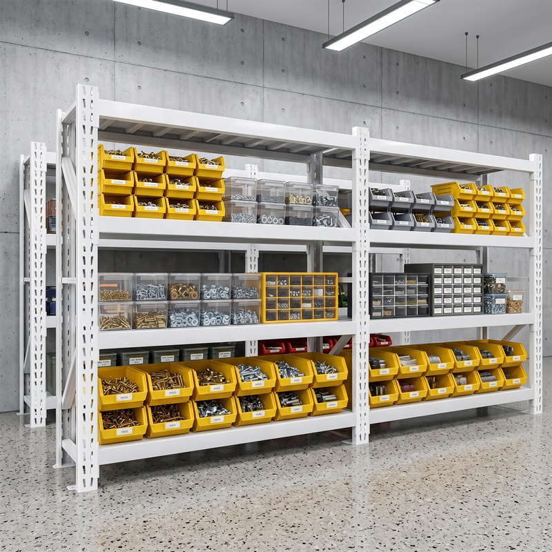 500KG Heavy Duty Shelf Cold Rolled Steel Warehouse Racks Boltless Assembly Powder Coated Rack Corros Protection 200cm High