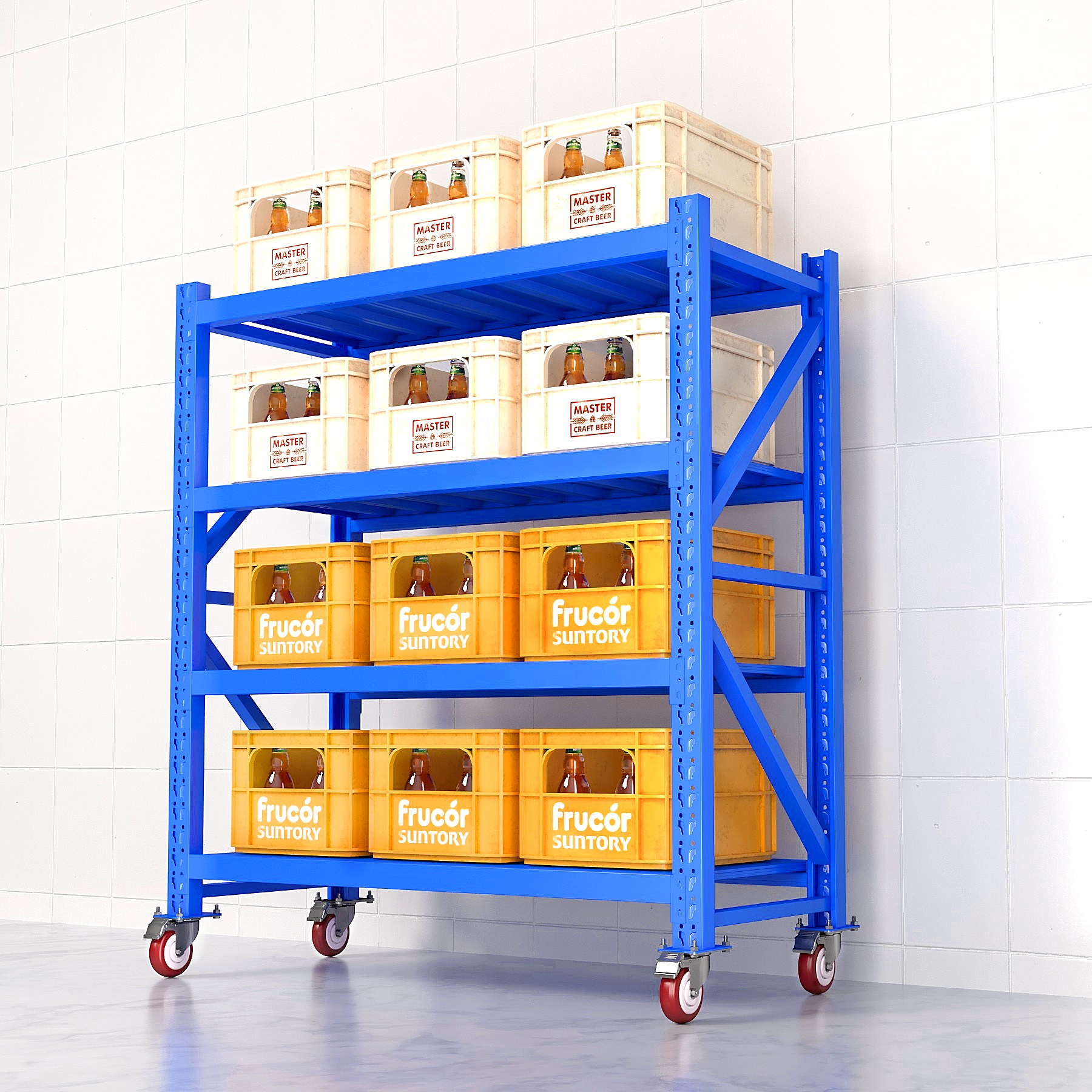 Metal Storage Shelves Warehouse Racks Steel Storage Shelf with Wheels