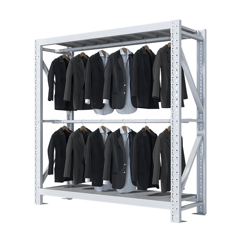 Shanghai Wholesale Industrial Multi-Level Steel Powder Coated Warehouse Rack Corrosion Protection Hanging Cloth