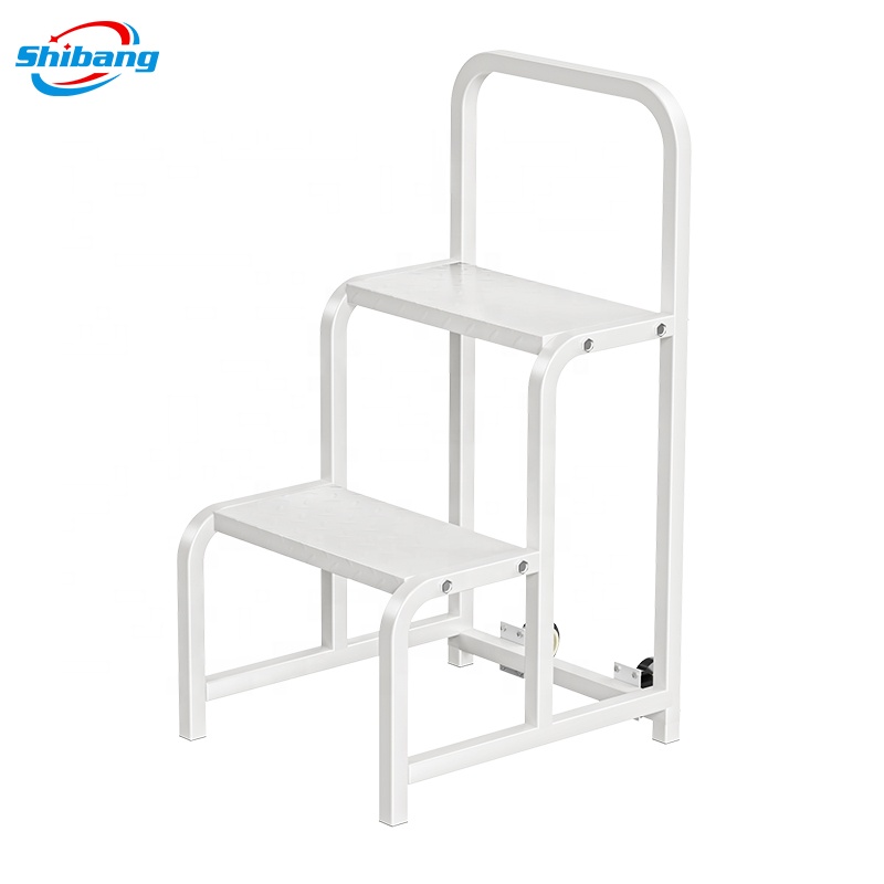Mobile Multi-functional Step Ladder with Working Platform Industrial Walkway Stair Steel Ladder