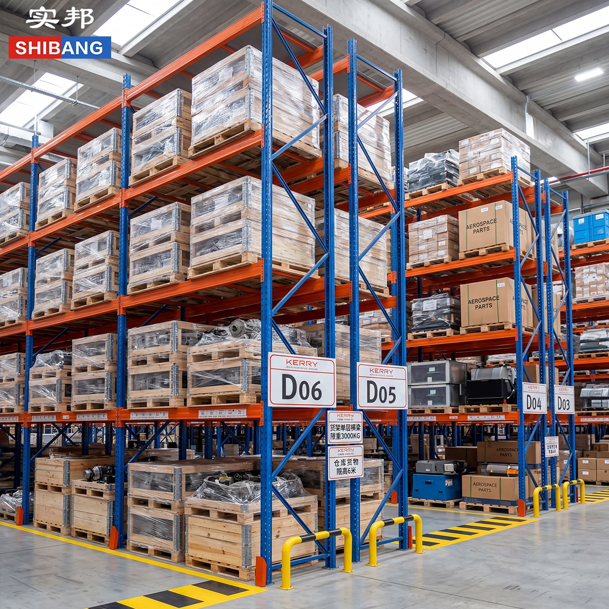 High Density Selective 3 Ton Per Layer Capacity Q235 Steel Industrial Storage Rack