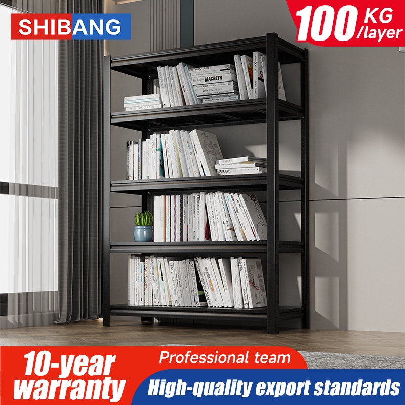 Factory Supply Storage All Metal 5 Layers Boltless Rack Black Shelf Fence Adjustable 5 Tier Racking Kitchen Shelves