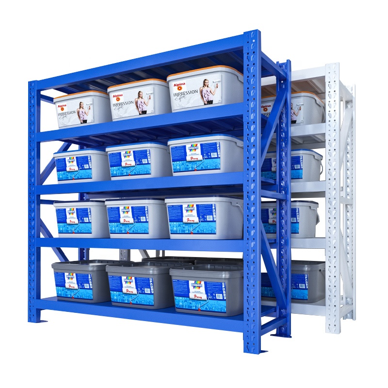 Factory 120KG Adjustable Light Duty Steel Garage Storage Racks Corrosion Protected Steel Shelving Units for Warehouse Usage