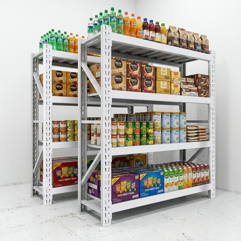 500KG Heavy Duty Shelf Cold Rolled Steel Warehouse Racks Boltless Assembly Powder Coated Rack Corros Protection 200cm High