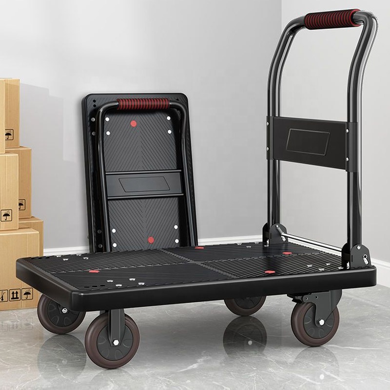 Full-Silent 220-860kg Heavy Duty Folding Warehouse Foldable Utility Cart Platform Truck Hand Trolley