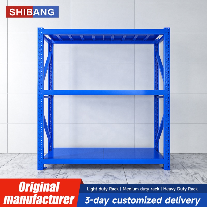 Light Duty Metal Storage Rack Node Floor Type Fall-Free Design for Warehouse Home Storage