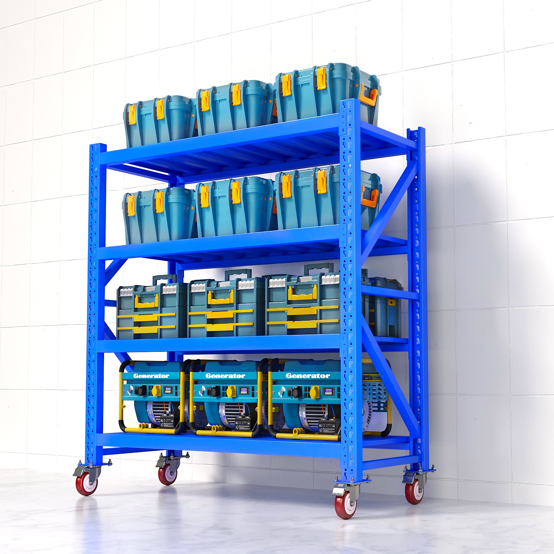 Metal Storage Shelves Warehouse Racks Steel Storage Shelf with Wheels