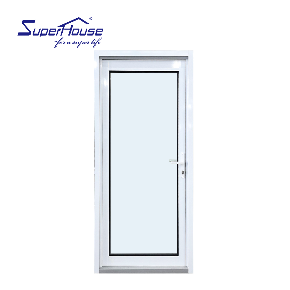 Customization Aluminum Thermal Break Clear/frosted Tempered Glass Swing French-style Entrance Back Side Door
