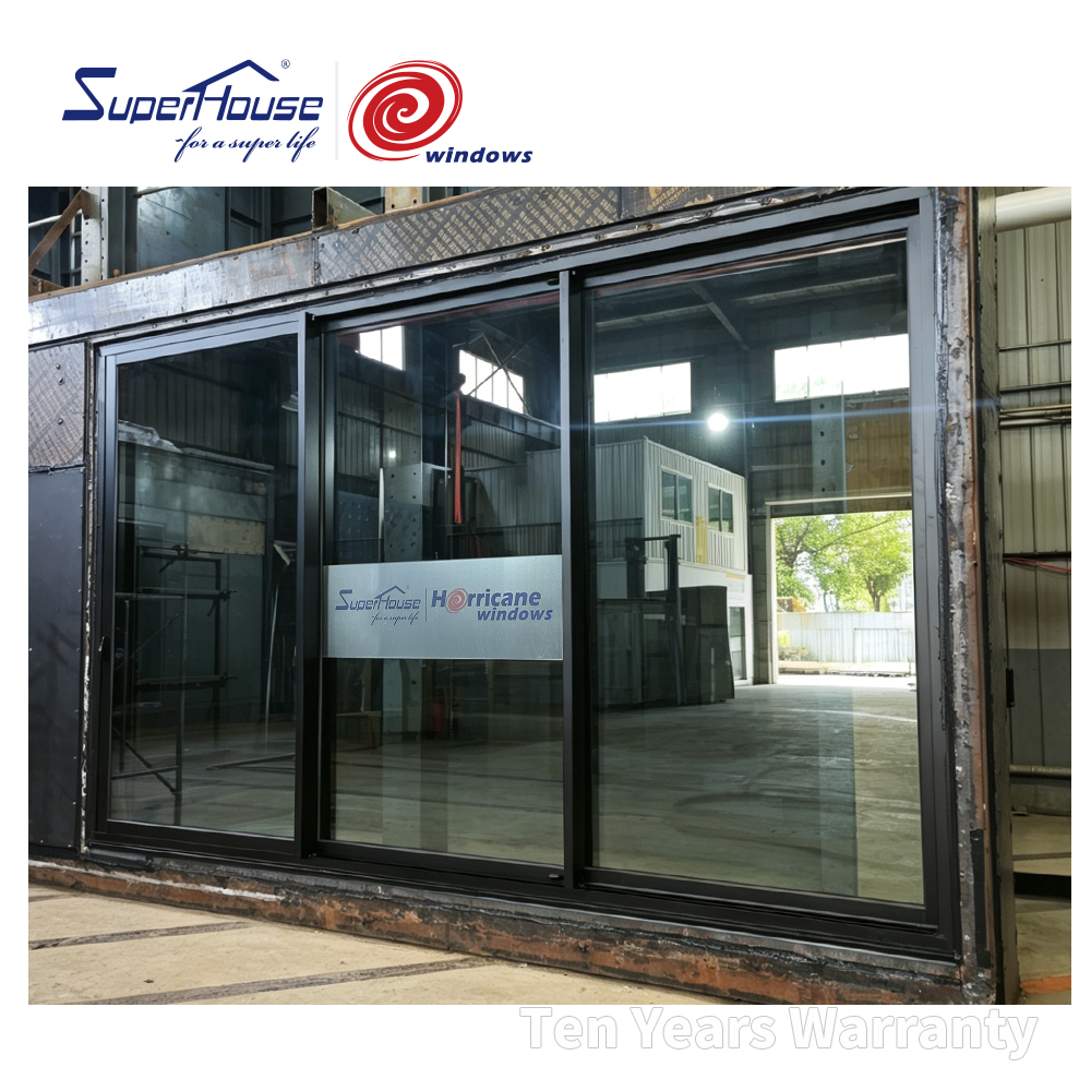 Florida Miami Dade Hurricane Impact Door with Top Brand Lock for Wholesale Luxury Hotel Project New Design Slim Sliding Door