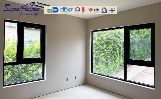 Factory Direct Thermal Break Aluminum Double Glazed Awning Window, Hurricane Impact NFRC Certified Window for Florida Villa