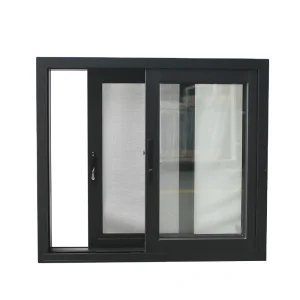 Aluminium Black Sliding Windows Horizontal Window From China With Fly Screen Mosquito Net
