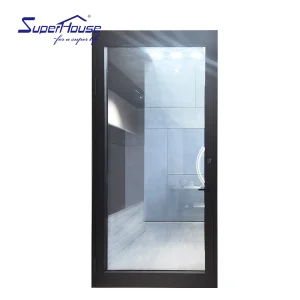 Customized Passive Aluminum Alloy Clear/frosted Tempered Glass Swing French Entrance Door