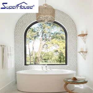 Custom USA Standard Aluminum Double Glazed Shaped Windows
