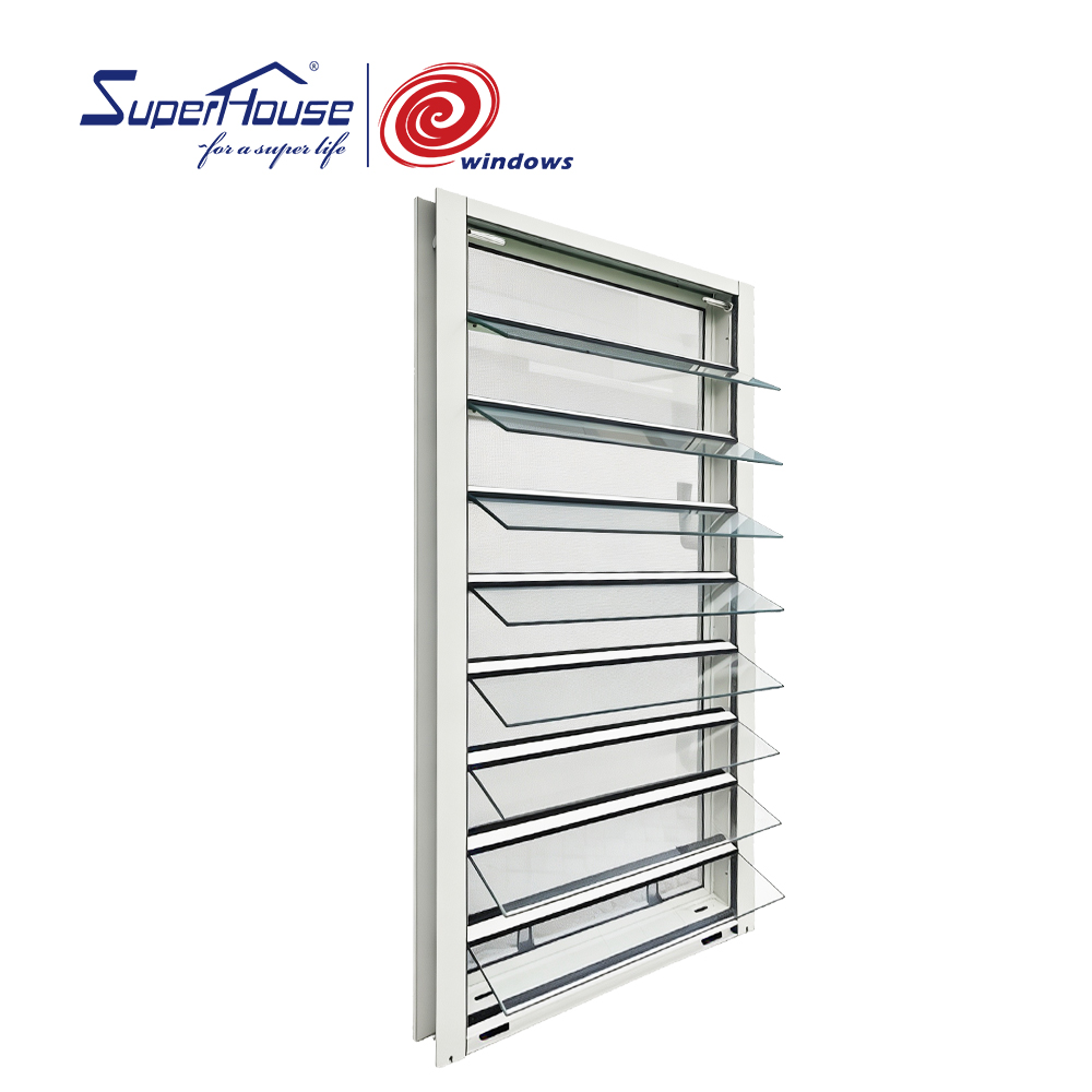 Superhouse Manual  Adjustable Aluminum Glass Louver Window With Security  Stainless Steel Aluminum Screen for Safety