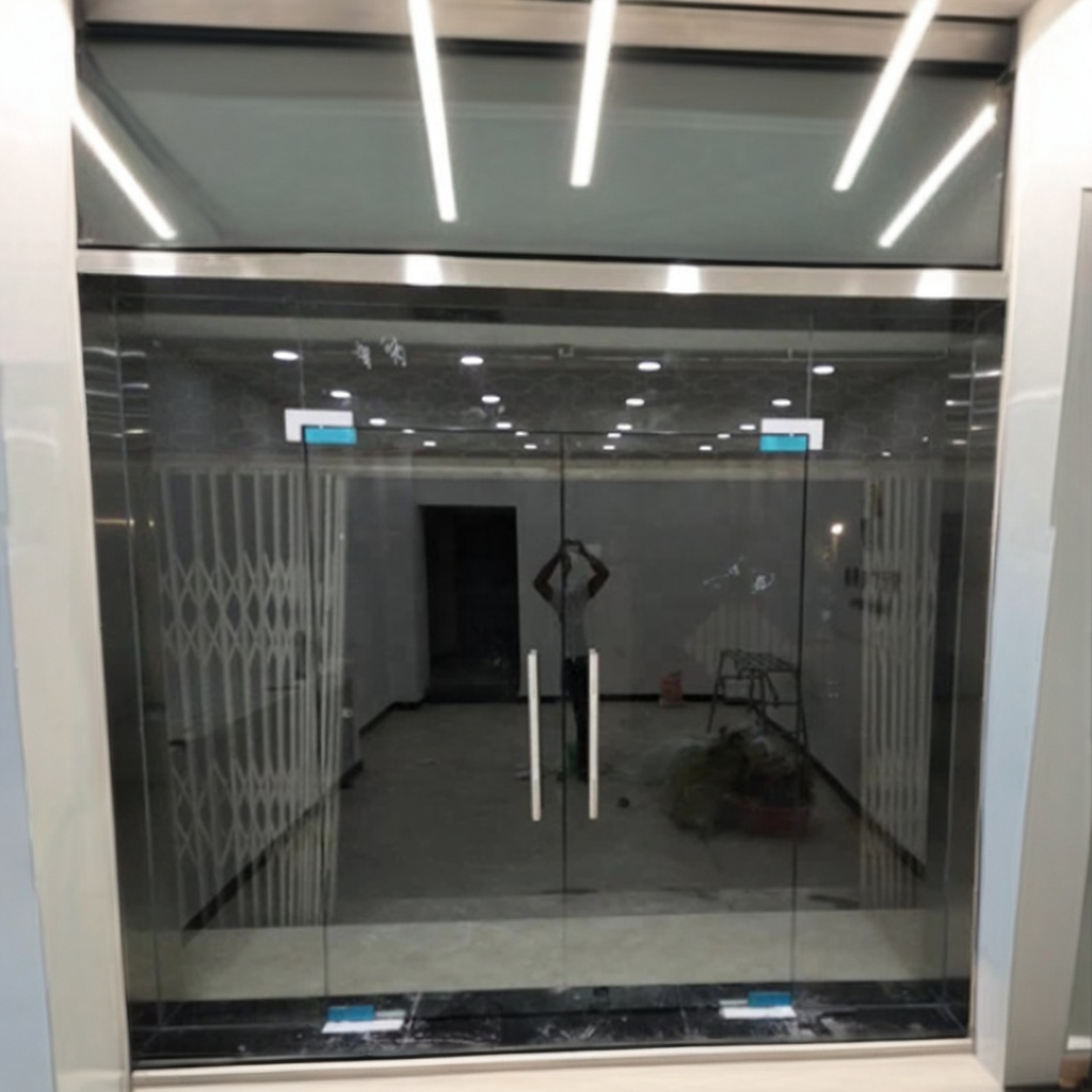 Entrance Front Used clear Anodized Aluminium Insulated Luxury Pivot Swing Glass Door with Smart Lock and Big Handle