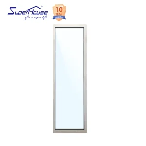 Modern Design Aluminum Alloy Security Glass Double Glazing Fixed Horizontal Hurricane Proof Picture Windows