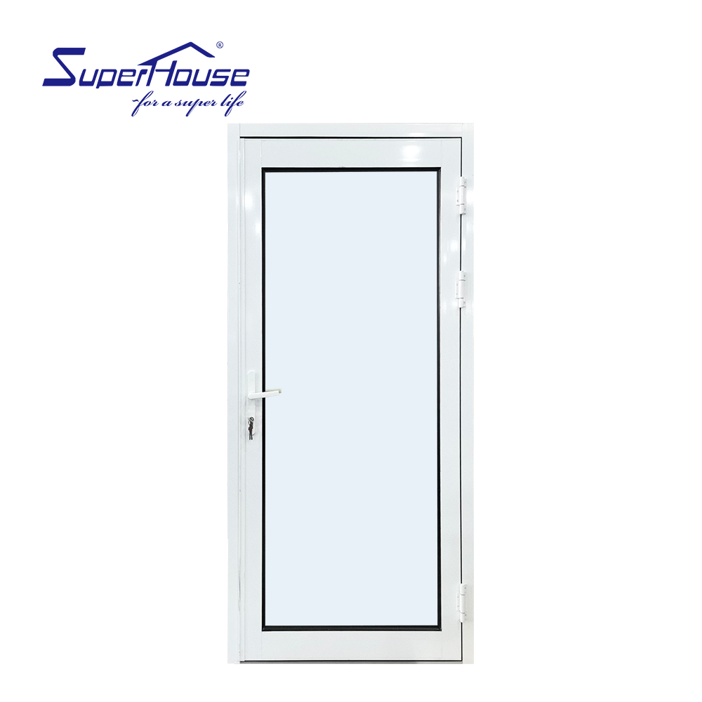 Customization Aluminum Thermal Break Clear/frosted Tempered Glass Swing French-style Entrance Back Side Door